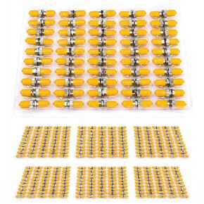 Duogaglia 200PC ST Fiber Optical Couplers Adapter Cable Barrel Connector ST to ST Bulkhead Fiber Coupler Singlemode, Yellow Cap in Kuwait