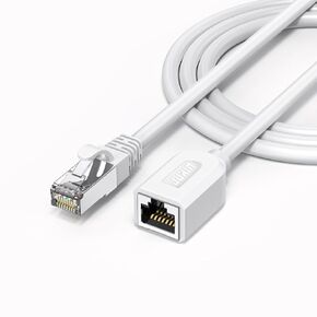 كابل تمديد إيثرنت JUXINICE CAT6 أبيض بطول 6 أقدام، موسع كابل إنترنت UTP RJ45 أسلاك توصيل ذكر/أنثى، لكابل تمديد مودم جهاز التوجيه الذكي TV PC POE in Saudi Arabia