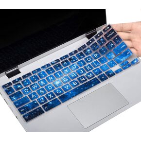 غطاء لوحة المفاتيح لجهاز Lenovo Chromebook Flex 5 5i 13 بوصة، Flex 3 Chromebook 11 / IdeaPad Flex 3 11.6 / Chromebook C330 C340 11.6 / Lenovo Chromebook 100e 300e 500e N20 N21 N22 N23، أسود جالاكسي