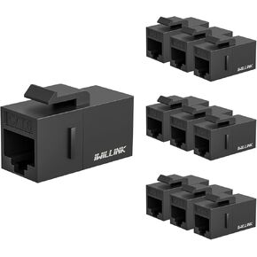 iwillink RJ45 Cat6 Keystone Coupler 10-Pack, Female to Female Cat6 Keystone Jack, UTP Keystone Coupler Insert, Blue