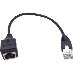 كابل تمديد RJ45 كابل تمديد شبكة إيثرنت Haokiang Cat6 كابل توصيل تمديد RJ45 كابل تمديد شبكة موصل ذكر إلى أنثى (1 قدم مع الأذن)