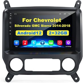Android 12 Car Radio for 2014-2018 Chevrolet Silverado&GMC Sierra,10 Inch IPS Touchscreen Car Stereo with Wireless Carplay,Android Auto,GPS,Bluetooth,FM,2+32GB Silverado Radio with Back-up Camera in Saudi Arabia