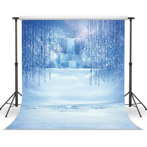 LYWYGG 5x7ft خلفية الشتاء الجليد والثلج الأبيض خلفيات التصوير الفوتوغرافي العالم خلفية عيد الميلاد الشتاء المجمدة الثلج الجليد الكريستال قلادة خلفيات العالم للأطفال صور استوديو الدعائم خلفية CP-13 in Kuwait