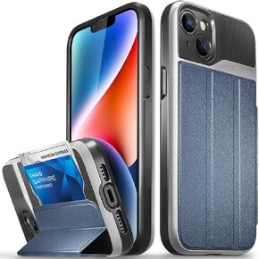 VENA vCommute Wallet Case for Apple iPhone 15 Plus / 14 Plus (6.7"), (Military Grade Drop Protection) Flip Leather Cover Card Slot Holder with Kickstand - Rose Gold/Red/Black in Kuwait