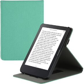 غطاء kwmobile متوافق مع Kobo Clara 2E / Tolino Shine 4 - حافظة مع حزام + حامل - بترولي in Kuwait