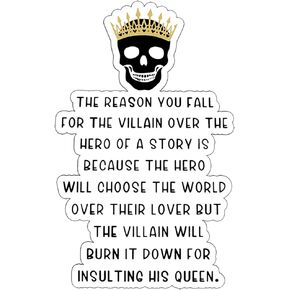The Vallain Sticker, Book-Related Dark Romance Sticker, Novel Sticker, Book Sticker, Book Lover, I'm with Banned Sticker, Smutty. Kindle Laptop Sticker, Inspirational Reading Stickers for Kids Teens