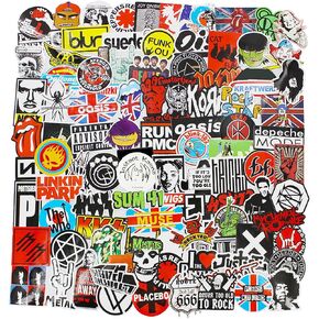 Band Stickers Pack Rock Roll Stickers Decals Laptop Cars Guitar Bumper Punk Classic Vinyl Waterproof Graffiti 100pcs in Saudi Arabia