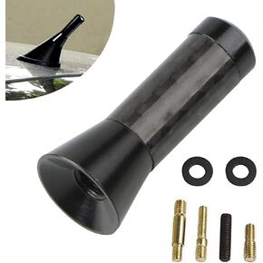 Pack-1 Car Short Antenna, 1.37" Aluminum Antenna Replacement, Carbon Fiber Antenna Kit Universal for Most Cars SUVs and Trucks (Black)