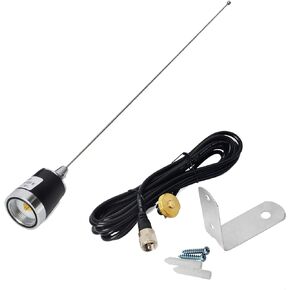 NMO Antenna Kit, 21-Inch Whip with L-Bracket and 13.1ft Coaxial Cable | VHF/UHF, For Mobile Radio/Transceiver, PL259 Cable Connector, For Ham Trunck Fender in Saudi Arabia