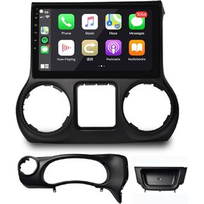 IYING 6GB+64GB ستيريو سيارة CarPlay لاسلكي لسيارة Jeep Wrangler 2015 2016 2017 لاسلكي Android Auto Android 10 راديو السيارة 10.1 بوصة QLED تعمل باللمس AM/FM WiFi مزدوج بلوتوث نظام تحديد المواقع والملاحة رئيس وحدة