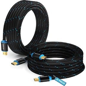 HDMI Cable 4K Ultra HD 1 Foot (10 Pack) Nylon Braided HDMI 2.0 Cable, High Speed 18Gbps 4K60Hz HDR, 3D, 2160p, 1080p, HDCP 2.2, ARC, HDMI Cables for Monitors, HDTV in Kuwait