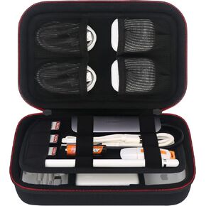 Hard Travel Cords Organizer Universal Small Electronic Accessories Carrying Case for Chargers Cables MacBook Adapter Magic Mouse Apple Pencil USB Flash Disk Tech Portable Storage Bag, Black