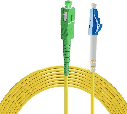 Eardion 3m(10ft) SC/APC to LC/UPC Fiber Patch Cable, 3Meters Single Mode Simplex SM Fiber Patch Cords- 9/125μm SC/APC-LC/UPC Fiber Optic Cable in Kuwait
