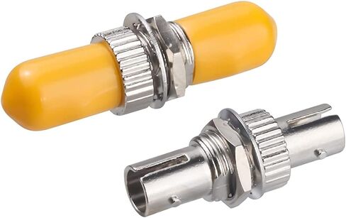 Duogaglia 200 قطعة ST الألياف البصرية مقرنة محول كابل موصل برميل ST إلى ST الحاجز الألياف مقرنة Singlemode، غطاء أصفر in Kuwait