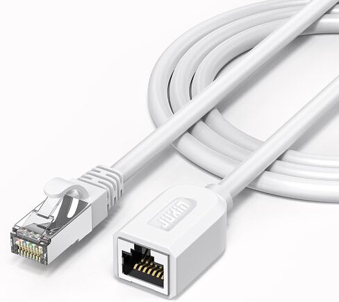 كابل تمديد إيثرنت JUXINICE CAT6 أبيض بطول 6 أقدام، موسع كابل إنترنت UTP RJ45 أسلاك توصيل ذكر/أنثى، لكابل تمديد مودم جهاز التوجيه الذكي TV PC POE in Saudi Arabia