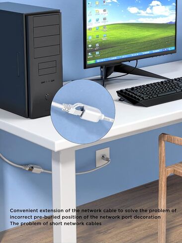 كابل تمديد إيثرنت JUXINICE CAT6 أبيض بطول 6 أقدام، موسع كابل إنترنت UTP RJ45 أسلاك توصيل ذكر/أنثى، لكابل تمديد مودم جهاز التوجيه الذكي TV PC POE in Saudi Arabia