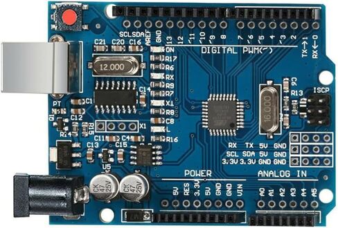 لوحة اونو R3 ATmega328P مع رقاقة CH340G متوافقة مع اردوينو اونو R3 ميجا 2560 نانو روبوت لاردوينو IDE AVR MCU Learner K53، مع رأس دبوس مستقيم وكيبل USB من بتوسيا in Kuwait