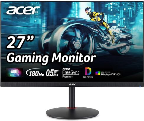 شاشة ألعاب Acer Nitro مقاس 27 بوصة WQHD 2560 x 1440 للكمبيوتر الشخصي | AMD FreeSync Premium | تحديث يصل إلى 180 هرتز | ما يصل إلى 0.5 مللي ثانية | HDR400 | DCI-P3 95% | 1 × منفذ عرض 1.2 و2 × HDMI 2.0 | XV272U V3bmiiprx in Kuwait