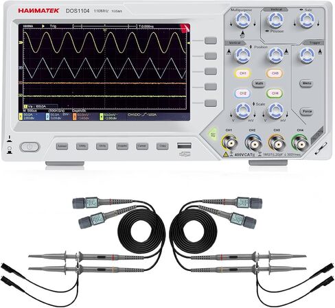 HANMATEK 110mhz Bandwidth DOS1102 Digital Oscilloscope with 2 Channels and Screen 7 inch / 18 cm, TFT-LCD Display, Portable Professional Oscilloscope Kit with 500 MS/s *2 Sampling Rate in Saudi Arabia