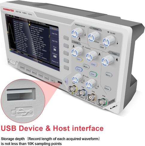 HANMATEK 110mhz Bandwidth DOS1102 Digital Oscilloscope with 2 Channels and Screen 7 inch / 18 cm, TFT-LCD Display, Portable Professional Oscilloscope Kit with 500 MS/s *2 Sampling Rate in Saudi Arabia