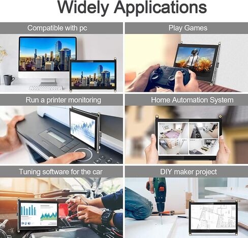 7 Inch Raspberry Pi Screen 800x480 HDMI Portable Monitor IPS LCD Screen Display for Raspberry Pi 5/4/3/2/Zero/B/B+ Win11/10/8/7 (Non-Touch) in Kuwait
