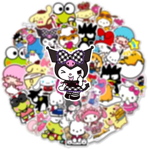 50 قطعة من ملصقات كاواي حزمة ملصقات لطيفة الكرتون من الفينيل المقاوم للماء لزجاجة المياه واللابتوب والجوال ولوح التزلج والامتعة ومصد السيارة هدية للاطفال in Kuwait