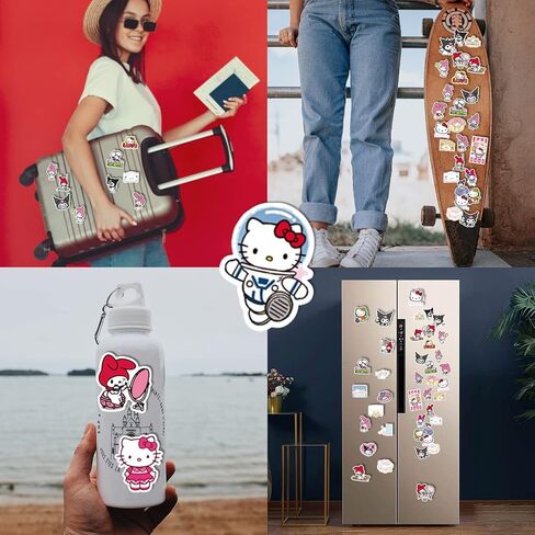 50 قطعة من ملصقات كاواي حزمة ملصقات لطيفة الكرتون من الفينيل المقاوم للماء لزجاجة المياه واللابتوب والجوال ولوح التزلج والامتعة ومصد السيارة هدية للاطفال in Kuwait