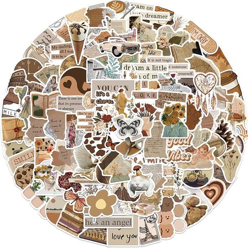 112PCS Vintage Boho Stickers Aesthetic Retro Decals for Scrapbook Kids Teen in Saudi Arabia
