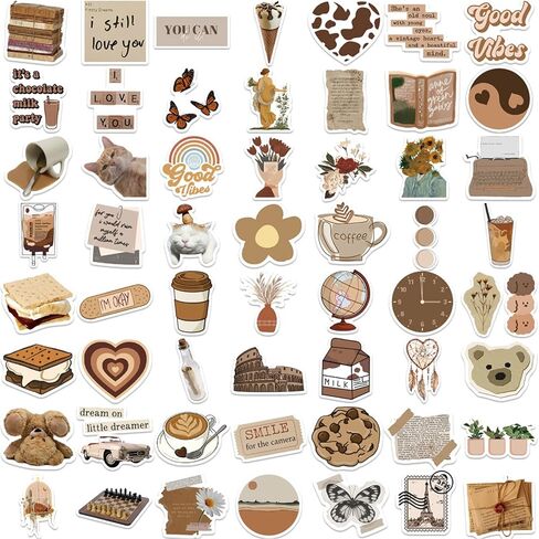 112PCS Vintage Boho Stickers Aesthetic Retro Decals for Scrapbook Kids Teen in Saudi Arabia