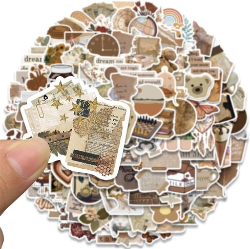 112PCS Vintage Boho Stickers Aesthetic Retro Decals for Scrapbook Kids Teen in Saudi Arabia