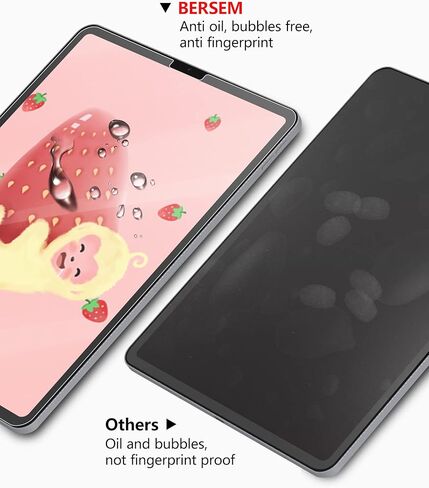 بيرسيم شاشة حماية زجاجية من بيبرفيل متوافقة مع ايباد اير الجيل الخامس / ايباد برو 11 انش (موديلات 2022/2021/2020/2018) وايباد اير الجيل الرابع (10.9 انش) مع اداة محاذاة خالية من الفقاعات in Kuwait