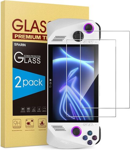 واقي شاشة SPARIN مكون من قطعتين لجهاز ASUS ROG Ally محمول باليد مقاس 7 بوصة 2023، لمس حساس، مقاوم لبصمات الأصابع، زجاج مقسى عالي الدقة للألعاب مضاد للخدش محمول باليد لجهاز ASUS ROG Ally in Kuwait