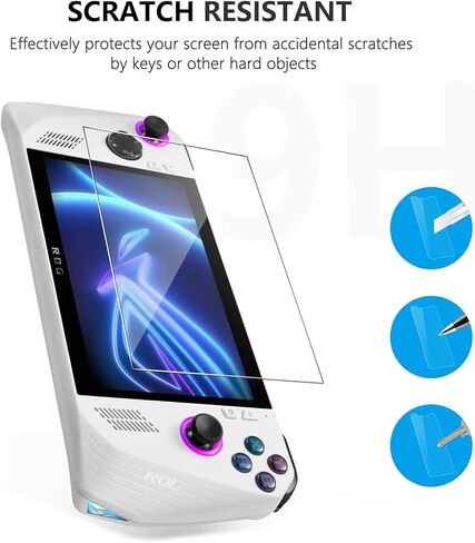 واقي شاشة SPARIN مكون من قطعتين لجهاز ASUS ROG Ally محمول باليد مقاس 7 بوصة 2023، لمس حساس، مقاوم لبصمات الأصابع، زجاج مقسى عالي الدقة للألعاب مضاد للخدش محمول باليد لجهاز ASUS ROG Ally in Kuwait