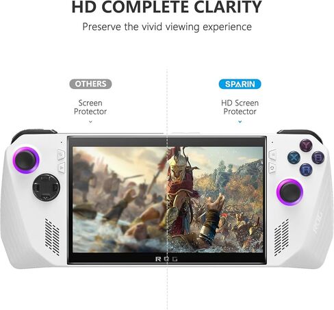 واقي شاشة SPARIN مكون من قطعتين لجهاز ASUS ROG Ally محمول باليد مقاس 7 بوصة 2023، لمس حساس، مقاوم لبصمات الأصابع، زجاج مقسى عالي الدقة للألعاب مضاد للخدش محمول باليد لجهاز ASUS ROG Ally in Kuwait