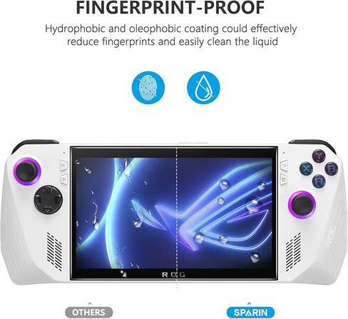 واقي شاشة SPARIN مكون من قطعتين لجهاز ASUS ROG Ally محمول باليد مقاس 7 بوصة 2023، لمس حساس، مقاوم لبصمات الأصابع، زجاج مقسى عالي الدقة للألعاب مضاد للخدش محمول باليد لجهاز ASUS ROG Ally in Kuwait