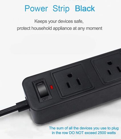 شريط طاقة ذو شقين مع USB، ومحول مخرج ذو شقين إلى 3 شقوق مع 4 منافذ USB سلك تمديد بطول 6.6 قدم، و3 منافذ تيار متردد لحماية التيار المتردد للهواتف الذكية والأجهزة اللوحية في المنزل والمكتب والفندق، أبيض in Kuwait