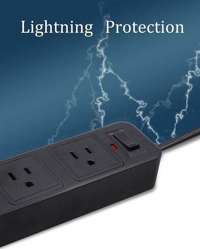 شريط طاقة ذو شقين مع USB، ومحول مخرج ذو شقين إلى 3 شقوق مع 4 منافذ USB سلك تمديد بطول 6.6 قدم، و3 منافذ تيار متردد لحماية التيار المتردد للهواتف الذكية والأجهزة اللوحية في المنزل والمكتب والفندق، أبيض in Kuwait