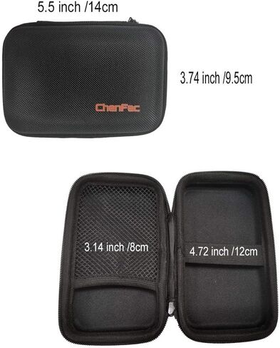 CCHKFEI Portable Durable MP3 Player Case,Waterproof Zipper Hard Case Carrying Case with Metal Carabiner Clip for MP3/Mp4 Players Earphone USB Flash Drive Cable Charger (5.5x3.7x1.73inch) in Kuwait