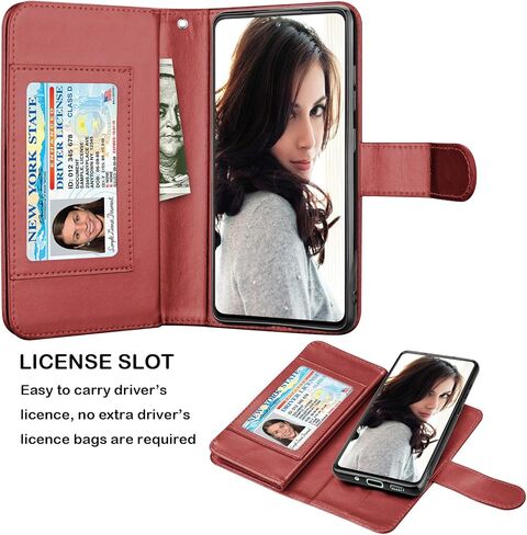 حافظة Njjex Galaxy S20 FE 5G، لهاتف Samsung S20 Fan Edition/ S20 FE 5G، حافظة محفظة، [9 فتحات للبطاقات] حامل بطاقة هوية من جلد البولي يوريثان قابل للفصل [قابل للفصل] غطاء هاتف مغناطيسي وحبل [ذهبي وردي] in Kuwait