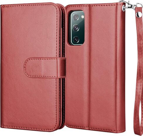 حافظة Njjex Galaxy S20 FE 5G، لهاتف Samsung S20 Fan Edition/ S20 FE 5G، حافظة محفظة، [9 فتحات للبطاقات] حامل بطاقة هوية من جلد البولي يوريثان قابل للفصل [قابل للفصل] غطاء هاتف مغناطيسي وحبل [ذهبي وردي] in Kuwait