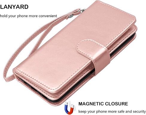 NJJEX Wallet Case for iPhone 11 XI, for iPhone 11 Case (6.1"), [9 Card Slots] PU Leather ID Credit Holder Folio Flip [Detachable] Kickstand Magnetic Phone Cover & Lanyard for iPhone 11 2019 - Black in Kuwait