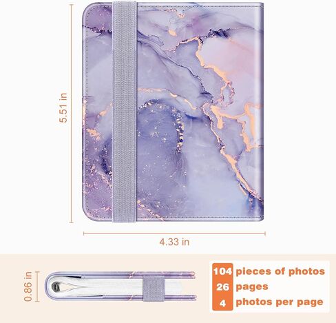 Fintie Mini Photos Album Book for 2x3 Inch Films - 104 Pockets Small Albums | For Fujifilm Instax Mini 13/12/11/99/40/Evo/Se/7+/Liplay Instant Camera, Photos Keepsakes, Kids Memory Book, Emerald Marble in Saudi Arabia