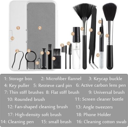 مجموعة تنظيف إلكترونية متعددة الوظائف للهاتف الخلوي، والكاميرا، والكمبيوتر الشخصي، والتلفزيون، والكمبيوتر المحمول، وسماعات الأذن، والشاشة، وأداة تنظيف لوحة المفاتيح الميكانيكية، ومجموعة فرش مضادة للكهرباء الساكنة، ومجموعة صيانة الجهاز in Kuwait