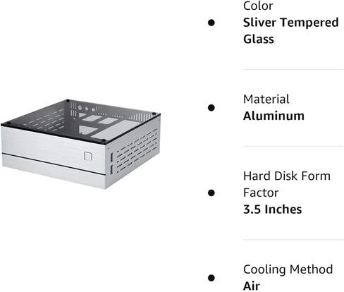 هيكل كمبيوتر مكتبي Goodisory A01 من الألومنيوم Mini-ITX HTPC (ألومنيوم أسود) in Kuwait