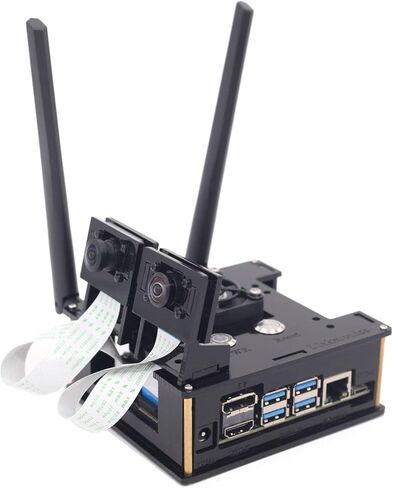 حافظة/غلاف أكريليك من Makeronics (شفاف شفاف) لـ Jetson Nano مع حافظة كاميرا لـ B01 وA02 | مفتاح التحكم في الطاقة وإعادة الضبط | مروحة تبريد | تتضمن تعليمات التجميع in Kuwait