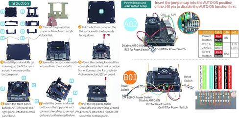 حافظة/غلاف أكريليك من Makeronics (شفاف شفاف) لـ Jetson Nano مع حافظة كاميرا لـ B01 وA02 | مفتاح التحكم في الطاقة وإعادة الضبط | مروحة تبريد | تتضمن تعليمات التجميع in Kuwait