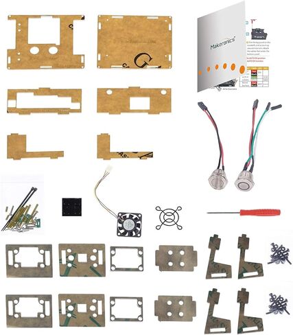 حافظة/غلاف أكريليك من Makeronics (شفاف شفاف) لـ Jetson Nano مع حافظة كاميرا لـ B01 وA02 | مفتاح التحكم في الطاقة وإعادة الضبط | مروحة تبريد | تتضمن تعليمات التجميع in Kuwait