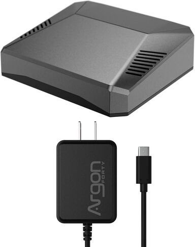 Argon One Case with Cooling Fan for Raspberry Pi 4 | Includes 5.25V/3.5A Power Supply | Aluminum Heatsink | Power Button | Supports Retro Gaming, Movies, and Music in Kuwait