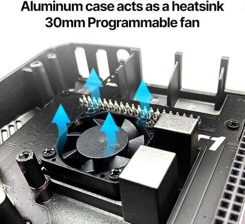 Argon One Case with Cooling Fan for Raspberry Pi 4 | Includes 5.25V/3.5A Power Supply | Aluminum Heatsink | Power Button | Supports Retro Gaming, Movies, and Music in Kuwait
