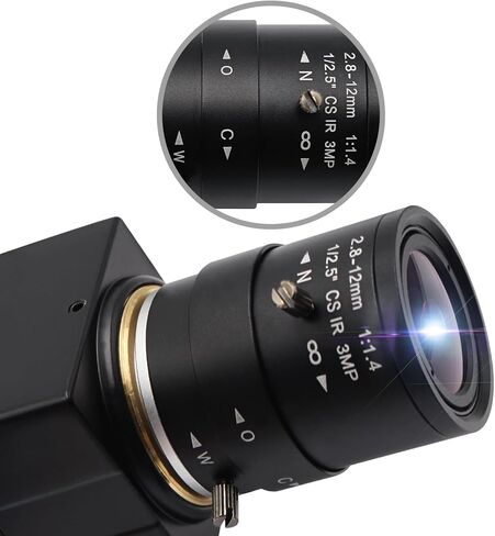 CODSOK 1080P USB Camera CMOS OV2710 MJPEG 30fps 60fps 100fps High Speed Industrial Machine Vision Mini USB Webcam Camera for PC Video Recording (USBFHD01M-SFV(2.8-12mm)) in Kuwait